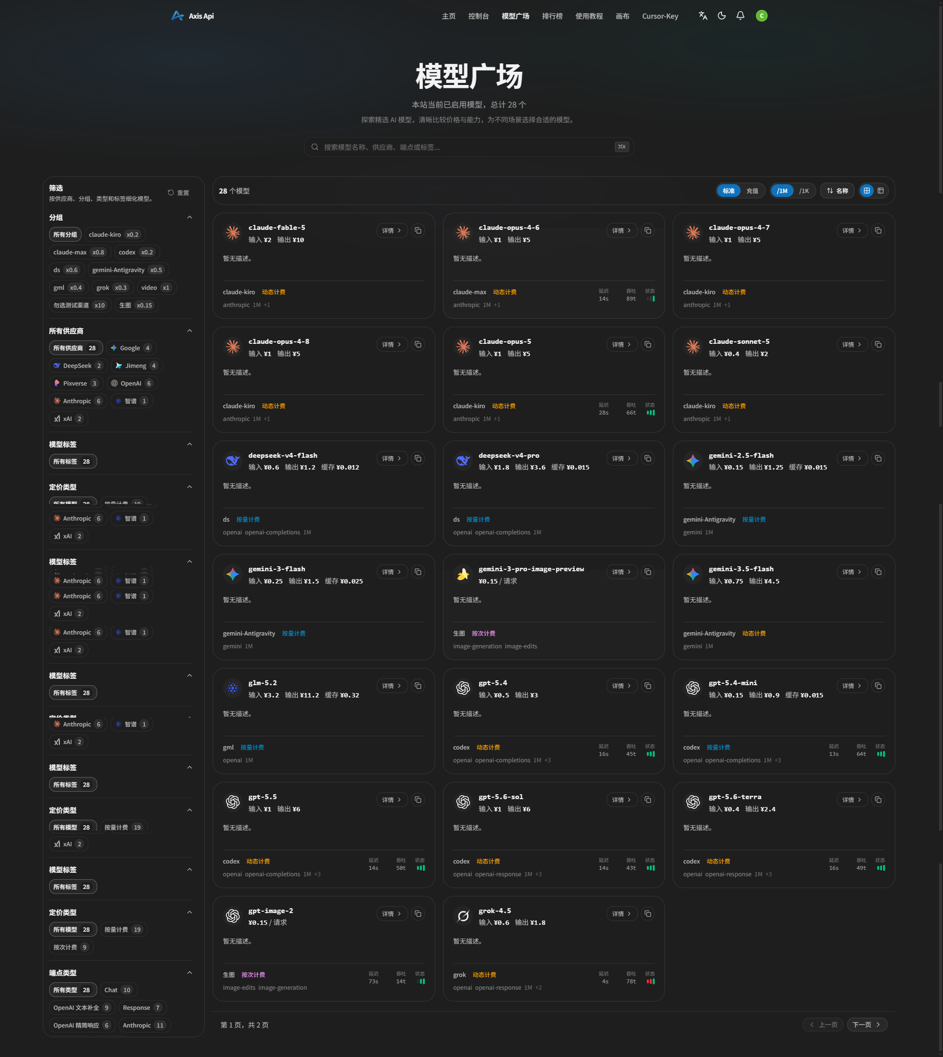 Axis Api 模型广场